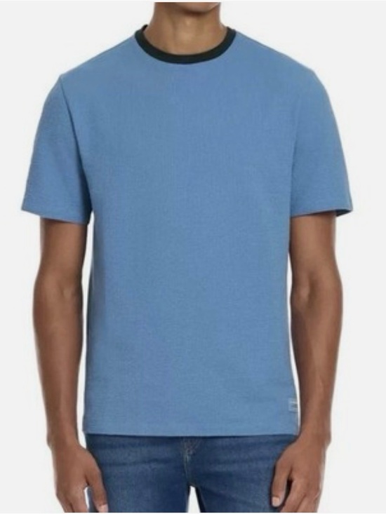 Scotch & Soda Other - Scotch & Soda Blue Short-Sleeve Tee with Navy Collar Small